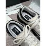 Chanel 2025B Fall/Winter Collection 🔎 Classic Quilted Panda 🐼 Black & White Color-Block Platform Sneakers 👟 - Chunky Lift Sole - Image 4