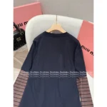 miumiu 25SS Early Fall Collection 🔛 Mock Two-Layer Tee - Round Neck Long Sleeve Shirt w/ Letter Logo & 100% Cotton - Image 17
