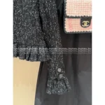 Chanel 2025A Early Fall Runway Collection 🖤 Peplum Blouse Sleeve Jacket - Wool Tweed w/ Silk Lining & Petal Cuffs - Image 8