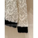 Chanel 2025B Early Fall Collection - Women's Black & White Contrast Mohair/Wool-Silk Blend V-Neck Knit Cardigan & Pullover - Image 8