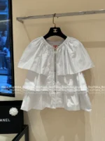 Chanel Keep Edition / Stunning~ 🤍 Vintage Retro "Cake" Blouse - Crystal Button Tie-Bow Shirt Women's Top - Image 12