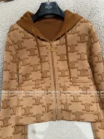 Celine 2025SS Early Fall Collection 🤎 Reversible Hooded Cardigan - Double-Faced ©️ Jacquard Logo & Wool Blend - Image 18