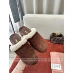 miumiu 2025SS Early Fall Collection 🐻 Women's Sherling Mule Slippers - Classic Letter Logo & Cloud Comfort (3 Colors Available) - Image 7