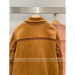 miumiu 2025SS Early Fall Collection 🐻 Oversized Baseball Jacket - Suede/Leather Color-Block w/ Zip Closure & Embroidered Logo - Image 6
