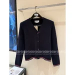 THOM BROWNE 2025SS Early Fall Collection 👧 Women's V-Neck Cardigan - Imported Lambswool & Cashmere Blend 🐑 - Image 9