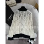Chanel 2025B Early Fall Collection 🤍 Black & White Contrast Cardigan - V-Neck Mohair/Wool-Silk Blend Knit - Image 11
