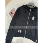 CHROME HEARTS 2025 Early Fall Collection 🖤 Cropped Graphic Hoodie - Sanskrit Cross Zip-Up w/ Black & White Options - Image 18