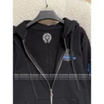 CHROME HEARTS 25SS Early Fall Collection 💙 Keep Edition Hoodie - Blue Print Sanskrit Logo Zip-Up - Image 10