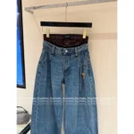 ALEXANDERWANG 2025 New Collection 👖 Mock Two-Layer Wide-Leg Jeans - High-Waisted Scimitar Flare Pants - Image 20