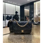 Chanel 🎒 25A Haute Atelier Collection Litchi-Grain Leather Handle & Chain Backpack / Mini Backpack / Tote Bag — Durable & Sturdy - Image 9