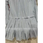 miumiu 25SS Early Autumn New Collection Colorblock Vertical Stripe Embroidered Letter Logo Detachable Shirt Dress for Women - Image 3