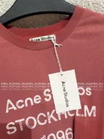 ACNE STUDIOS 1996 Series New Colorway ❣️ Crewneck Printed Letter Logo 100% Cotton T-Shirt (Short/Long Sleeve) - Image 2