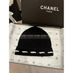 Chanel 2025B Fall/Winter Collection ❄️ Black & White Line Logo Beanie - 100% Imported Cashmere Knit - Image 16