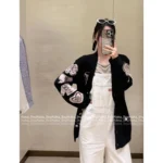 Chanel 25B Fall/Winter Collection 🎀 Bow Cuff Cashmere Sweater - 100% Kashmir Wool Pullover with Jacquard Logo - Image 11