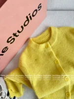 ACNE STUDIOS 2025SS Early Fall Collection 🍋 Supermodel-Approved Cardigan - Imported Mohair Blend Asymmetric Knit - Image 9