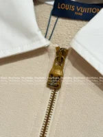 Louis Vuitton 2025SS Early Fall Collection 🤍 Mock Two-Layer Zip Hoodie - V-Neck Panel Pullover with Embroidered Logo - Image 14