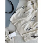 THOM BROWNE  2025 Early Fall Collection 🦢 Goose Jacquard Logo White V-Neck Cardigan - Women's Wool Blend Knit Cover-Up - Image 14