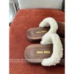 miumiu 2025SS Early Fall Collection 🐻 Women's Sherling Mule Slippers - Classic Letter Logo & Cloud Comfort (3 Colors Available) - Image 6