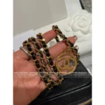 Chanel 2025B Runway Collection 🖤 Black/Gold "Makeup Box" Bag - Medal Logo w/ Detachable Chain ⛓️ (Pebbled Leather) - Image 19