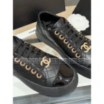Chanel 2025B Early Fall Collection 🔍 Platform Biscuit Sneakers - Metallic Logo & Color-Block Design (3 Colors) - Image 12