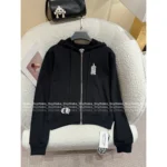 CHROME HEARTS 2025 Early Fall Collection 🖤 Cropped Graphic Hoodie - Sanskrit Cross Zip-Up w/ Black & White Options - Image 17