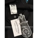 CHROME HEARTS 2025 Early Fall Collection 🔵 Sanskrit Print Logo Tee - Blue Cotton Long Sleeve w/ Round Neck - Image 12
