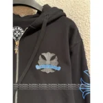 CHROME HEARTS 25SS Early Fall Collection 💙 Keep Edition Hoodie - Blue Print Sanskrit Logo Zip-Up - Image 9