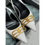 BALENCIAGA 2025 Early Fall Collection 🆕 Classic Heeled Sandals - Signature Metal Logo Detail - Image 6