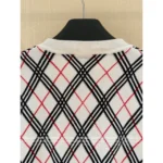 BURBERRY ♥️2025 Early Autumn New Collection Colorblock Plaid Cavalry Embroidered Logo Crewneck Knit Cardigan for Women - Image 14