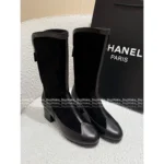 Chanel 🤎 25A Fall/Winter New Handcraft Studio Collection — Premium Suede & Leather Patchwork Mid-Calf Block Heel Boots - Image 23