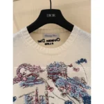 Dior 2025 Early Autumn Collection 💗 Heavy Embroidery Logo Sweater - Floral Jacquard Cashmere Blend Pullover - Image 7