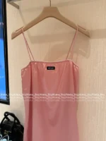 miumiu 2025SS Spring/Summer Collection 🎀 Satin Slip Dress - Pink Glossy Strapless Mini with Embroidered Logo - Image 28