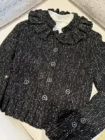 Chanel 2025A Early Fall Runway Collection 🖤 Peplum Blouse Sleeve Jacket - Wool Tweed w/ Silk Lining & Petal Cuffs - Image 6