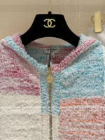 Chanel 25M Early Fall Collection 🌈 Macaron Color-Block Vest - Terry Fabric Hooded Sleeveless Top & V-Cardigan - Image 37