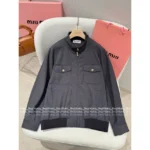 miumiu 2025SS Early Fall Collection 🆕 Women's Baseball Jacket - Metallic Button Stand Collar w/ Utility Pockets (American Retro Style) - Image 3