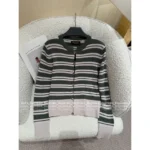 LOROPIANA 2025SS Early Fall Collection 💰 "Old Money" Striped Cashmere Cardigan - Crew Neck Logo Knit w/ Timeless Silhouette - Image 15
