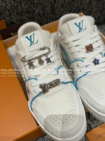 Louis Vuitton Premium 2025 Summer Couple Trainer Sneakers ✨ Embroidered Badge Detail - Gift Box Packaging - Image 15