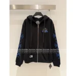 CHROME HEARTS 25SS Early Fall Collection 💙 Keep Edition Hoodie - Blue Print Sanskrit Logo Zip-Up - Image 8