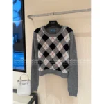 Prada 25SS Early Fall Collection 🧑‍🎓 British Academic Style Sweater - 100% Wool Round Neck Plaid Pullover - Image 15