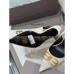 BALENCIAGA 2025 Early Fall Collection 🆕 Classic Heeled Sandals - Signature Metal Logo Detail - Image 5