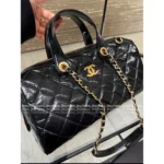 Chanel 🎳 25A Haute Atelier Collection Maxi Bowling Bag in Imported Oil-Waxed Leather with Custom Hardware - Image 6