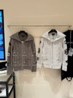 Chanel 2024N Coco Neige Ski Collection 🆕 Jacquard Logo Cardigan - Zip-Front Knit Jacket with Artisanal Crochet - Image 26