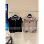 Louis Vuitton 2025SS Early Fall Collection 🐻 Wool Blend Hooded Vest - Jacquard Logo Cape Top with Notch Collar - Image 18