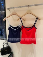 miumiu 25SS Spring/Summer Collection ♥️ American Retro Sport Top - Stretch Fit Color-Block Logo Tank - Image 8
