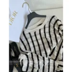 Dior 2025 Early Autumn Collection 🔍 Celebrity-Inspired Knitwear - Cashmere/Silk Blend Diagonal Stripe Sweater - Image 16