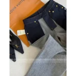 Louis Vuitton 25SS Spring/Summer Collection 🆕 Leather-Trim Denim Set - Zip-Front Vest & Wide-Leg Trousers - Image 22