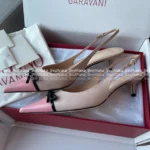 VALENTINO 2025P Spring/Summer Collection 🎀 Leather Bow Kitten Heels - Handcrafted 3D Bow Pointed-Toe Sandals - Image 17