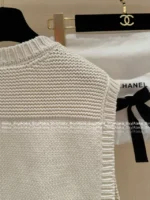 Chanel 2025A Early Fall Collection 🤍 Socialite Style Vest - Crochet Pocket & Crystal Button Waistcoat Women's Top - Image 21