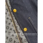 Louis Vuitton 2025SS Early Fall Collection 💙 Women's Denim Jacket - Cuff Lining Clover Print Logo & Metal Button Detail - Image 7