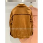 miumiu 2025SS Early Fall Collection 🐻 Oversized Baseball Jacket - Suede/Leather Color-Block w/ Zip Closure & Embroidered Logo - Image 4
